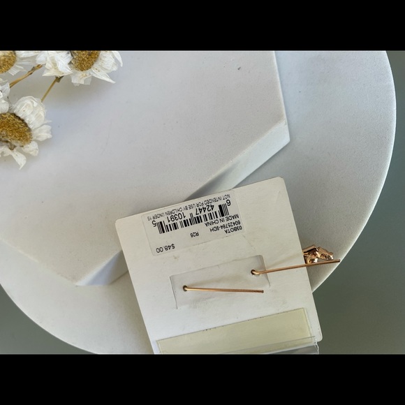 MARCHESA Champagne Pearl Rose Gold Pin Earrings - Picture 5 of 5